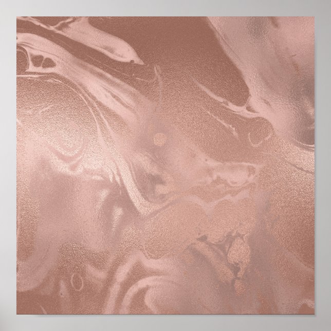 Póster Elegante estilo moderno de mármol rosa de cobre do (Frente)