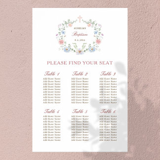 Póster Elegante Estructura Floral Cuadro de asiento Bapti