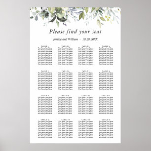 Póster Elegante Eucalyptus 16 Mesas Boda SIENTE GRÁFICO