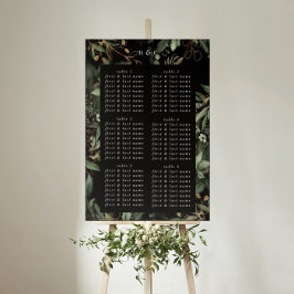 Póster Elegante Eucalyptus Boda Premium Onyx Negro