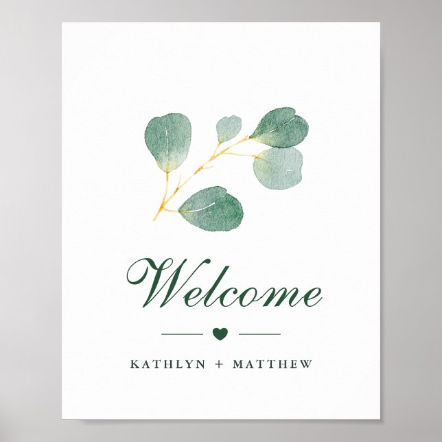 Póster Elegante Eucalyptus Greenery Boda Bienvenida (Subido por el creador)