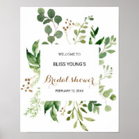 Elegante Eucalyptus Greenery Bridal Shower Bienven