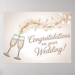 Póster Elegante "Felicitaciones a tu Boda"