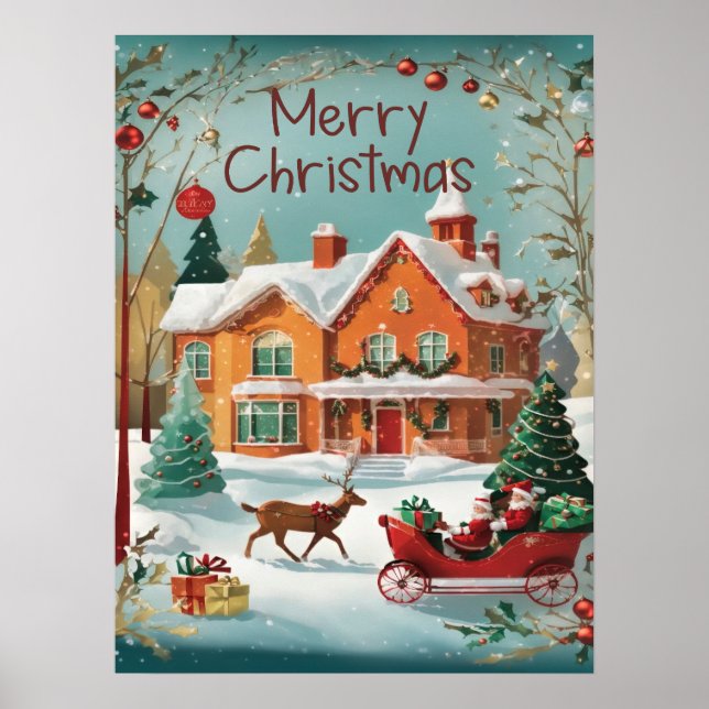 Póster Elegante Feliz Navidad (Frente)