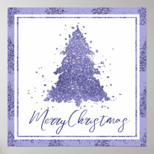 Póster Elegante Feliz Navidad   Árbol de lavanda encantad