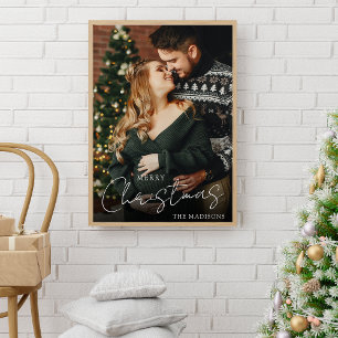 Póster Elegante Feliz Navidad Pareja Foto Keepsake