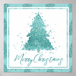 Póster Elegante Feliz Navidad   Plátano acuático de lujo