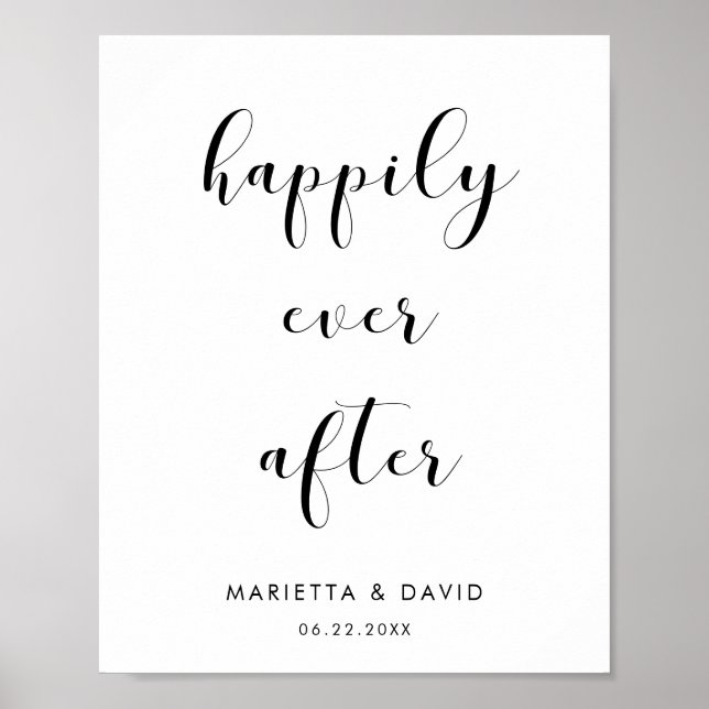 Póster Elegante Feliz para siempre después del signo del  (Frente)