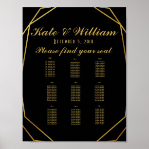 Póster Elegante fiesta/boda del plan Art Deco Table