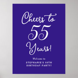 Póster Elegante fiesta de cumpleaños a los 55 años