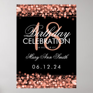 Póster Elegante fiesta de cumpleaños número 18, esparcen