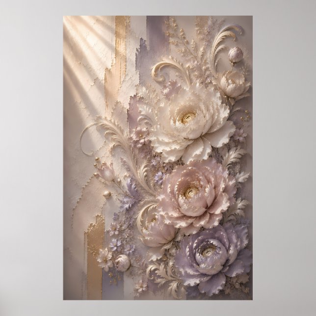 Póster Elegante Flor de Escarcha de Lavanda | Flo Emblemá (Frente)