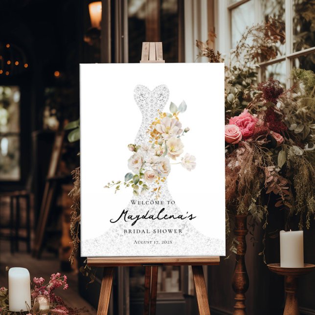Póster Elegante floral Bridal Shower bienvenida (Subido por el creador)