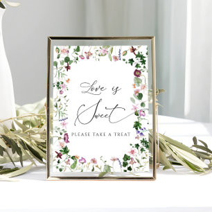 Póster Elegante Floral Bridal Shower Love es dulce Poster