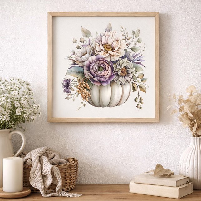 Póster Elegante Floral de Calabaza Neutral de Otoño Cotta (Subido por el creador)