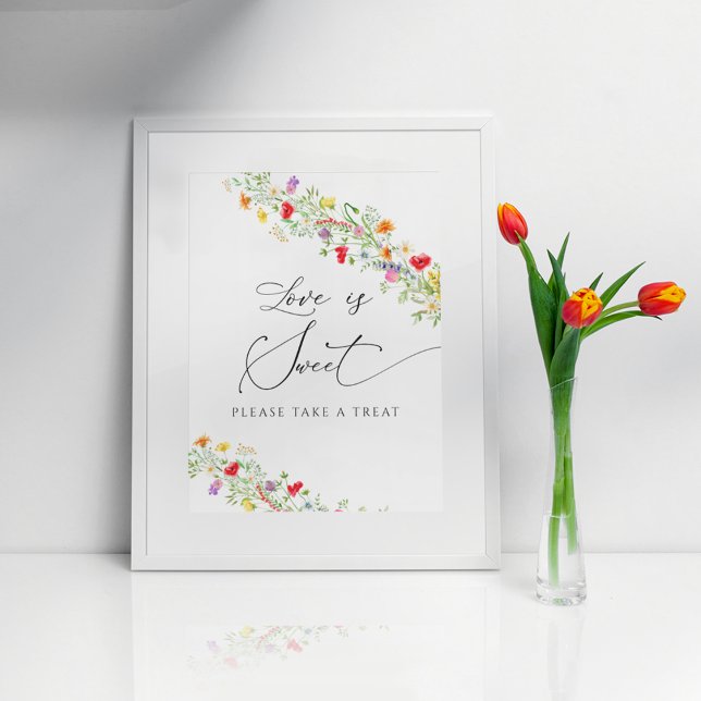 Póster Elegante floral ducha de novia amor es dulce poste (Subido por el creador)