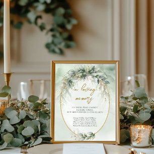 Póster Elegante follaje de vegetación dorado en la memori