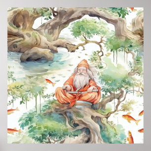 Póster Elegante fondo de escritorio chino