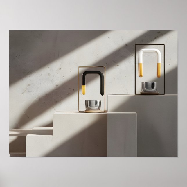 Póster Elegante fondo gris claro (Frente)