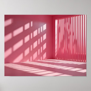 Póster Elegante fondo rosa con luz y sombra