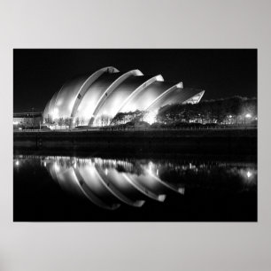 Póster Elegante foto de B&W del auditorio Clyde