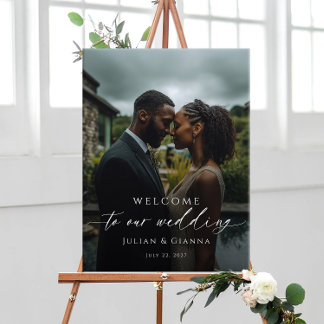 Póster Elegante foto de bienvenida de boda