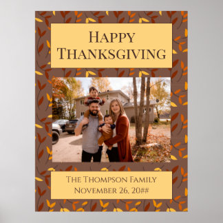 Póster Elegante foto de la familia de hojas de otoño