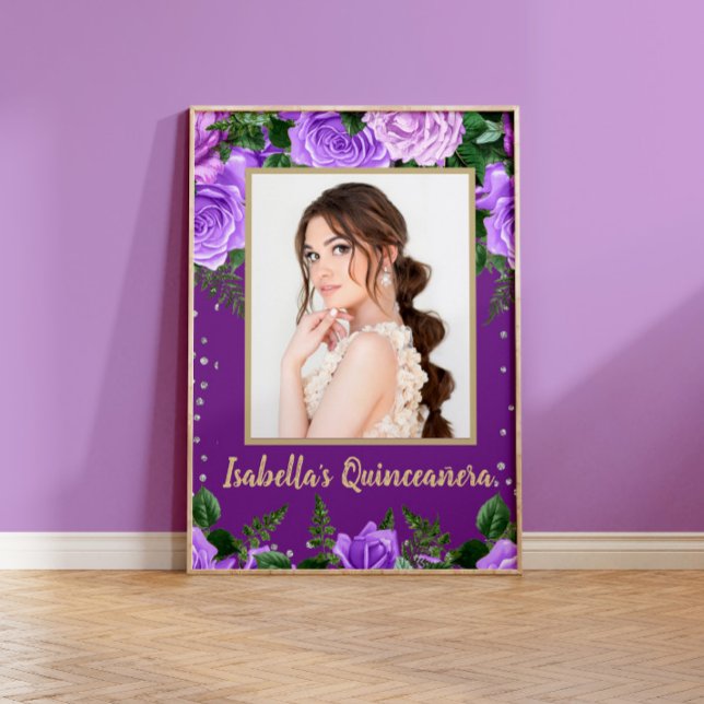 Póster Elegante foto de Quinceañera con color púrpura (Subido por el creador)