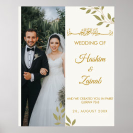 Póster Elegante foto floral foto islámica Boda musulmana 