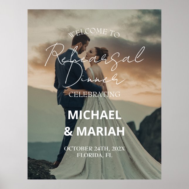 Póster Elegante foto la noche antes de la cena de ensayo (Frente)