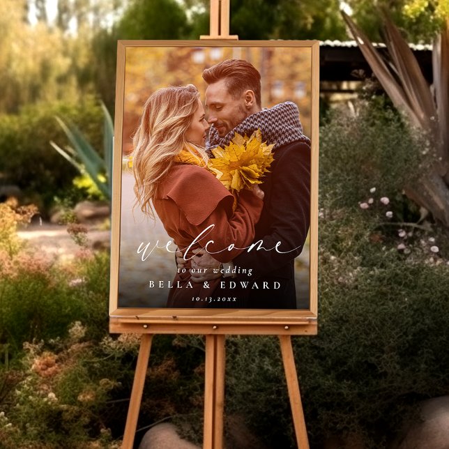Póster Elegante Foto Moderna Bienvenida Boda Simple (Subido por el creador)