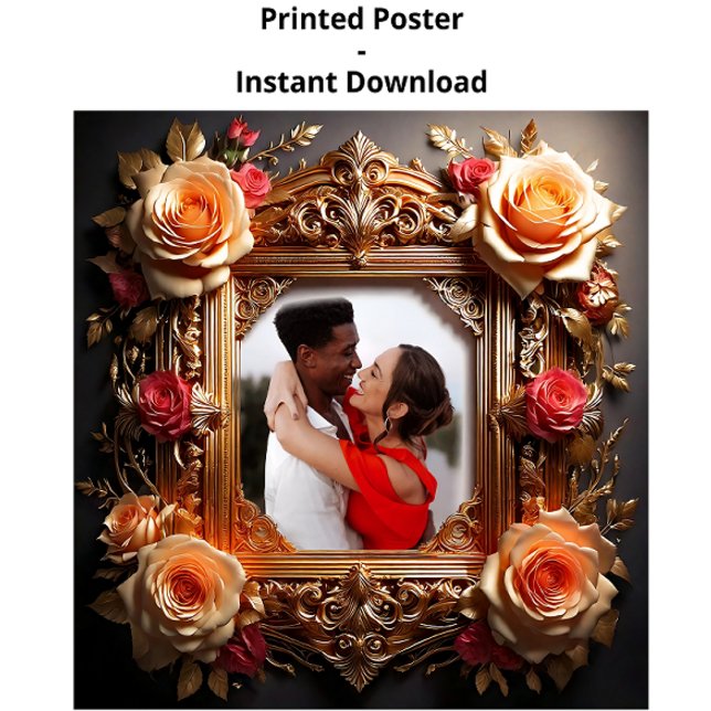 Póster Elegante fotograma victoriano con Rosas 3D (Subido por el creador)
