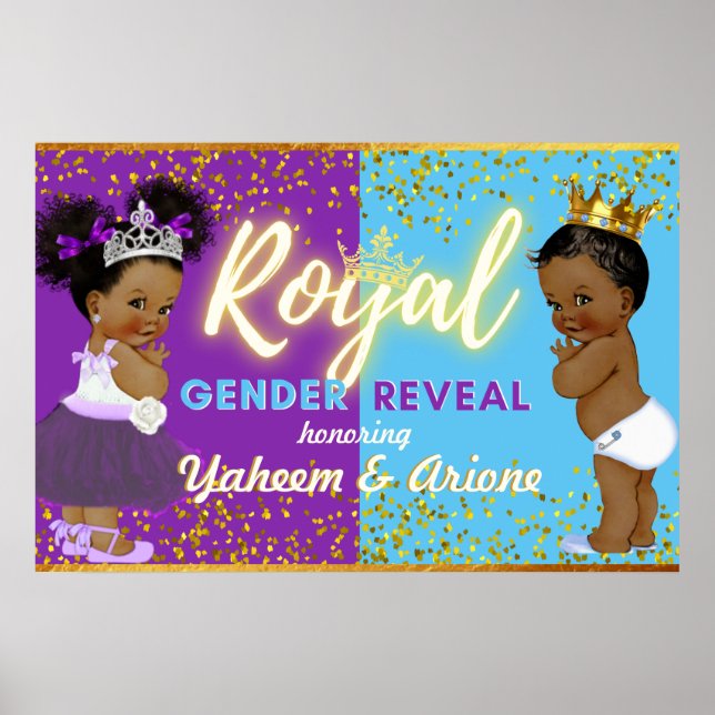 Póster Elegante género real africano revela morado y azul (Frente)