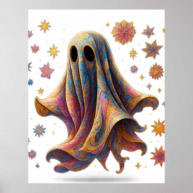 Póster "Elegante Ghost Wall Art - Espíritu de Halloween d (Frente)