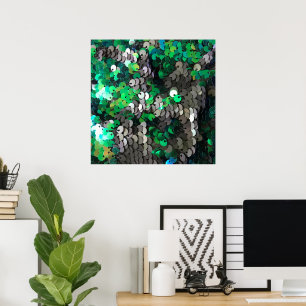 Póster Elegante glamour glamour greens grays secuencia de
