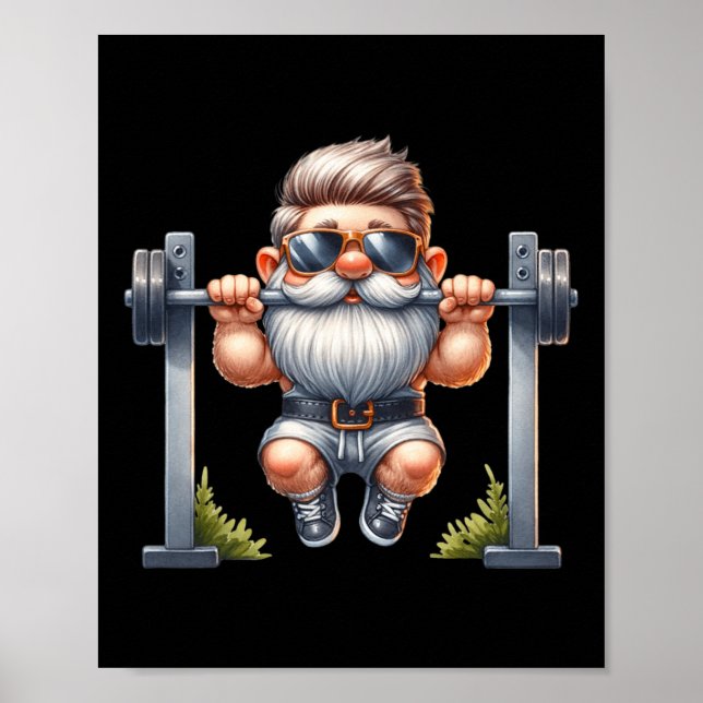 Póster Elegante Gnome De Construcción De Cuerpo Hace Tiem (Frente)