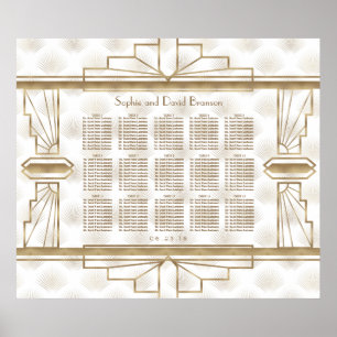 Póster Elegante Gold Gran Gatsby Boda
