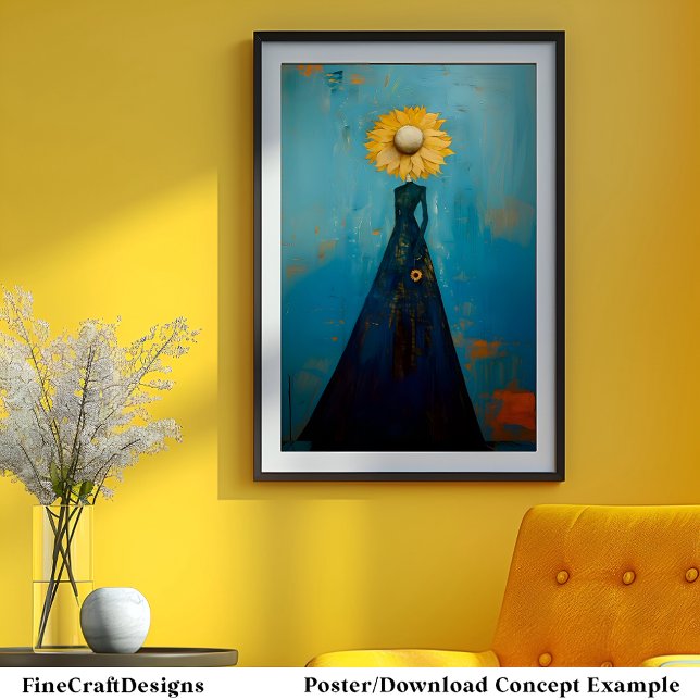 Póster Elegante Graceful Tall Willowy Sunflower Chica C2L (Subido por el creador)