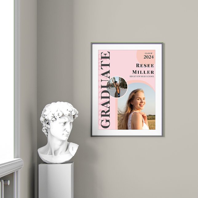 Póster Elegante Graduación de Foto Arco Keepsake (Stylish Arch Photo Graduation Keepsake Poster)