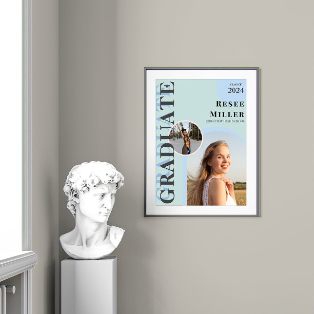 Póster Elegante Graduación de Foto Arco Keepsake (Stylish Arch Photo Graduation Keepsake Poster)