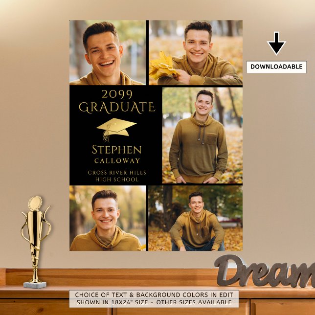 Póster Elegante Graduado Oro Negro 5 Collage de fotos (Subido por el creador)