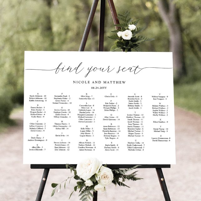 Póster Elegante gráfico alfabético de asientos Bodas (Subido por el creador)