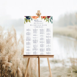 Póster Elegante gráfico alfabético floral