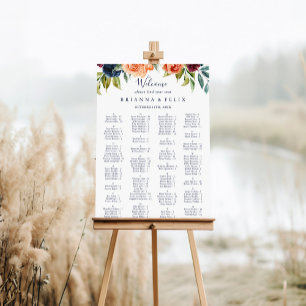 Póster Elegante gráfico alfabético floral