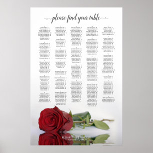 Póster Elegante gráfico alfabético rosa rojo