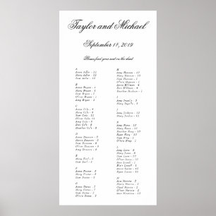 Póster Elegante gráfico alfabético simple A-M