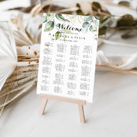 Elegante gráfico de asientos alfabéticos de la veg