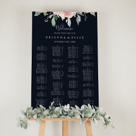 Póster Elegante gráfico de asientos alfabéticos de Rubor