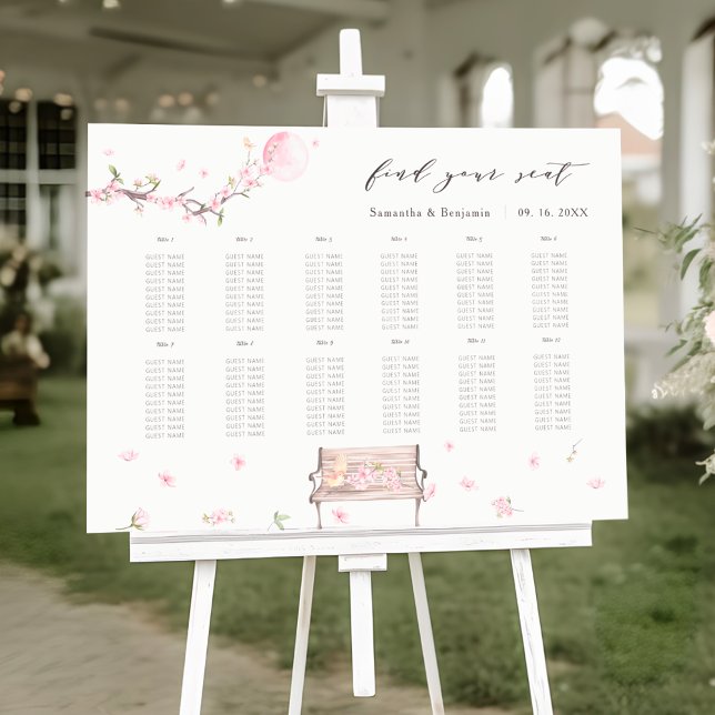 Póster Elegante gráfico de asientos Boda con flores de ce (Subido por el creador)