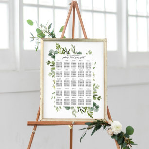 Póster Elegante gráfico de asientos Boda de vegetación